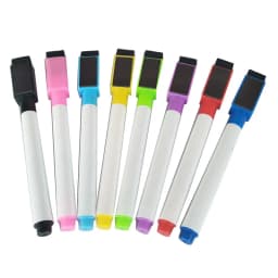 8pcs\set Erasable Colorful Black Whiteboard Pen Marker Magnetism and Brush Office School Stationery Supplies