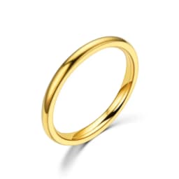 2MM Thin Rose Gold Anti-Allergy Smooth Simple Stainless Steel Wedding Rings for Women Charm Jewelry Valentine's Day Present