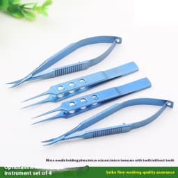 Instrumentos Cataract Set Phaco Set Tweezers Needle Holders 4pcs/set Ophthalmic Microsurgical Instruments