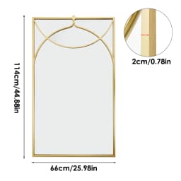 【Lifeideas】Vintage Gold wall Mirror Dressing Table Bathroom Mirror Makeup Bedroom Frame quality standing home decor items