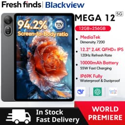 Blackview MEGA 12 Tablet 5G Dimensity 7200 CPU 12.2" 2.4K 120Hz Display IP69K Waterproof 50MP 10000mAh Pad PC