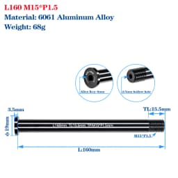 Thru Axle Skewers For MTB Road Bike Frame Fork High Strength M12/M15 Shaft Skewers For 100/110/142/148 Frame Fork Thru Axle Hub