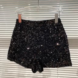 Autumn Winter New Gorgeous Bead Flake Flower Embroidered Velvet Shorts Women's Fashion Chic Pearl Edge Black Shorts Boots Female