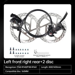 TESNO M500 2-Piston MTB Hydraulic Disc Brake Set Aluminum Alloy Front And Rear Bicycle Brakes with Silicone Protective Covers