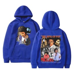 Classic Michael Jackson King of Pop Double Sided Print Hoodie Men Vintage Gothic Rock Sweatshirt Man Casual Oversized Streetwear