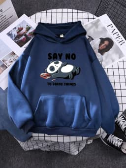 Hoody Sleeping Panda Says No Printing New Womens Hoodie Oversized Warm Female Hoodies Streetwear Fashion Sweatshirts For Women
