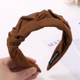 Solid Color Knotted Headband For Women Soft Fabric Wide Hairband Fashion Turban Hair Hoop Girls Daily Hair Accessories