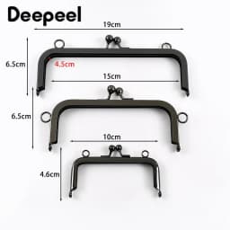 1-5Pcs Deepeel 10/15/19cm Square Smooth Metal Bags Handle Purse Frame Handbag Lock Kiss Clasp DIY Wallet Bracket Bag Accessories