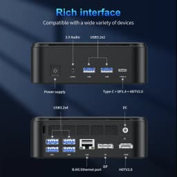 Nipogi E3B Mini Pc, Mini Pcs with Windows 11 Pro, Αμd Ryzen 5 7430U 16Gb Lpddr4 Ram 512Gb Ssd, Type-C, Wifi 6, Bt 5.2, with 4K at 60 Hz Support