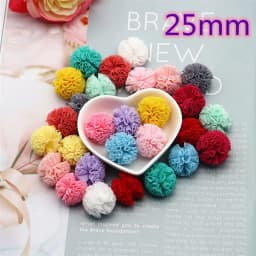 10-25mm Mesh Elastic Flower Ball DIY Lace Craft Tennis PomPom Pendant Hairpin Jewelry Decoration Making Accessories 24-96 Pieces