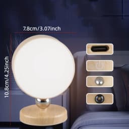Magnetic Cordless Night Light 3 Color Temperatures & Dimmable Wall Lights 360° Rotation LED Wall Mounted Lights for Bedroom