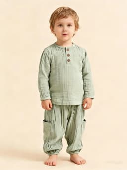 2Pcs Organic Cotton Kids Baby Sets Spring Summer Solid Tshirt Top + Pant Casual Toddler Boy Clothing