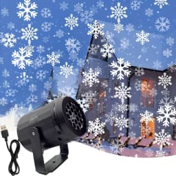 LED Christmas Projector Light 16 Patterns USB Dynamic Rotating Projection for Holiday Atmosphere Light Halloween Christmas Decor