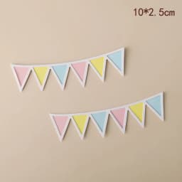 Mini Happy Birthday Banner Cake Topper Party Cake Decoration Supplies Handmade Bunting Garland Pennant Flags