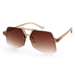 Vintage Geometric Rimless Pilot Gray Ant Sunglasses Men High Quality Luxury Brand Retro Sunglasses Women Clear Lens Glasses Y15