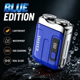Portable Electric Shaver,Beard,For Men Pocket Razor Usb-C Rechargeable Waterproof Dual Blade Mini Beard Shaver