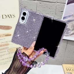 Luxury Full Glitter Diamond Bracelet Chain Phone Case for Samsung Galaxy Fold8 Fold 8 Wide Shockproof Slim Fit Skin Feel Cover