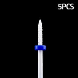 5pcs Ceramic Milling Cutter For Manicure Set Nail Drill Bit Mill Manicure Machine Pedicure Tools for Removing Gel File 3/32 Inch
