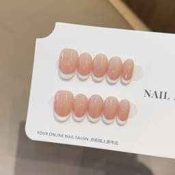 10Pcs/set White French Handmade Press on Nails Short Oval Fake Nails Wearable Stick-on Nails False Nail Uñas Накладные Ногти 네일팁