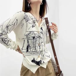 Spring and Autumn PerFemale Knit Cardigan Wool V-neck Jumper Top Single Breasted Simple Slim Women White Black Patchwork Sweater