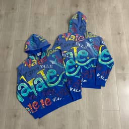 VALLEY Oversized Vintage Graffiti Cursive Text Zip Hoodie All Over Print Fit Y2K Hip Hop Sweatshirt Men's Clothing