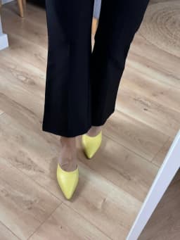 Lightly Flared Black Pants For Women Summer High-waited Limming Cropped Caual Pants