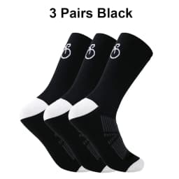 3 Pairs Cycling Socks Men Breathable Mesh Road MTB Bike Socks Bicycle Pattern Mid Tube Outdoor Sport Racing Socks Running Stripe