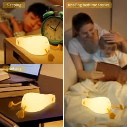 Cute Duck Night Light LED Squishy Fun Novelty Animal Touch Night Lamp 3 Level Dimmable Nursery Nightlight for Kids Baby Gifts