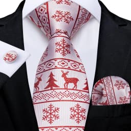 Blue Green Christmas Men tie Set with Handkerchief Cufflinks Wedding Prom Groom Accessories Perfect Gift for Men