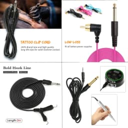 High Quality Tattoo Machine Clip Cord RCA/DC Plug For Tattoo Power Supply Pedal Hook Line Audio Cable Permanent Makeup Accessory