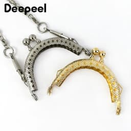 5/10Pcs Deepeel 5cm Embossed Metal Coin Purse Frame Bag Handle Double Ear Wallet Kiss Clasp DIY MouthGold Bags Pendant Accessory