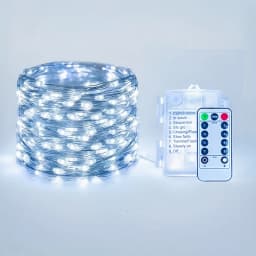 LED Fairy Lights Battery Operated Twinkle String Lights, Copper Wire Dimmable Firefly Lights with Remote Control Timer 8 Modes
