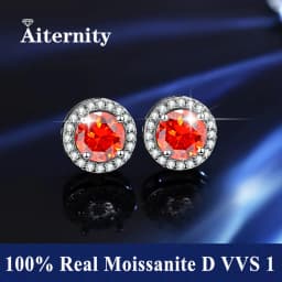 100% Moissanite S925 Sterling Silver Stud Earrings For Women And Men With 2 Certificates Pass Diamond Tester Pen Fine Jewelry