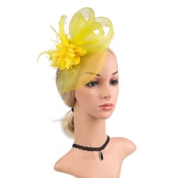 2025 New Fascinator Feathers Mesh Ribbons Brides Hair Accessories Headband or a Clip Cocktail Tea Party Headwewar Wedding