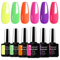 Rose Rubber Base Venalisa Nail Gel Polish 6pcs/Kit HEMA FREE Jelly Pink Color Self Leveling Gel Long Wear Nail Manicure Set