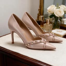 【Measure Your Feet Length Before Order】Rivets Luxry Designer Women Elegant Pumps Pointy Toe Stiletto High Heel Shoes 120-CHC-33