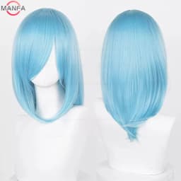 40cm Medium Basic Anime Cosplay Wig Bang Blond Black White Red Pink Green Brown Gold Blue Heat Resistant Synthetic Hair Wigs