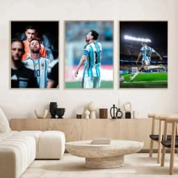 L-Lionel M-Messi Poster Self-adhesive Art Waterproof Paper Sticker Coffee House Bar Room Wall Decor
