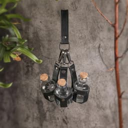 Medieval Alchemy Vial PU Leather Holder Belt - Artificial Potion Bottle Accessory for Renaissance Faires And Cosplay Belt