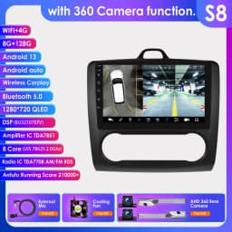 9"Android 13 Car radio GPS Stereo For Ford Focus EXI AT 2004-2011 Multimedia player 4G Autoradio DSP Carplay 2din SWC Head Unit