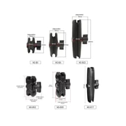 1 Inch 25mm Ball Head Adapter Motorcycle Handlebar Clamp Mount Phone Ball Head Mount Aluminum Ball Base Socket Arm Mount for Ram