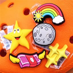 Original Space Alien Designer Shoe Charms 5pcs/lot Shoe Buckle Accessories Luxury Rainbow Sun Clog Dog Upper Jewelry Decorations