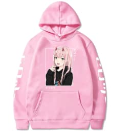Harajuku Anime Darling In The Franxx Zero Two Graphic Print Hooded Men Women Hoodies Casual Sweatshirt Female Trendy Pullover
