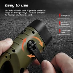 New upgrade 3LED Portable Outdoor Hand Crank Solar Powered Flashlight For Fishing Hiking With Folding Buckle Emergency Lamp