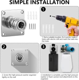 Pressure Washer Foam Cannon Holder Pressure Washer Nozzle Tip Holder 1/4" Quick Connect Foam Cannon Mount Pressure Washer Tool
