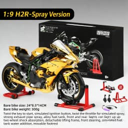 1:9 Kawasaki H2R Ninja With Spray Alloy Motorcycle Model Toy Vehicle Collection Sound and Light Off Road Autocycle Toys Car