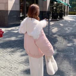 Winter New Horn Button Hooded Down Cotton Jacket Women Chic Faux Fur Collar Baggy Parkas Coat Korean Street Warm Padded Jackets