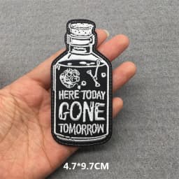 Feeling Good Embroidery Patch for Clothing Punk Iron on Patches Appliques DIY Sewing Clothes Jacket Jeans Home Decoration