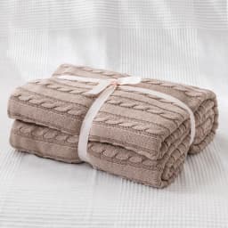Battilo Cotton Knitted Throw Blanket Soft Cozy Cable Knit Sofa Throws Large Heavyweight Decorative Blanket for Twin Queen Bed