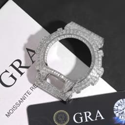 THE BLING KING Full Iced Out Moissanit Watch Case For DW6900 Cubic Zirconia Replacement Cover Hip Hop Luxury Mod Accessory
